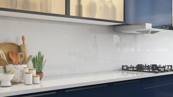 White Worktop with Blue